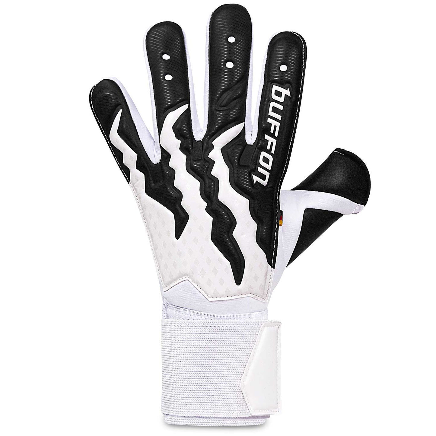 GUANTE BUFFON CERBERO ULTRA BLANCO NEGRO SIN FERULAS