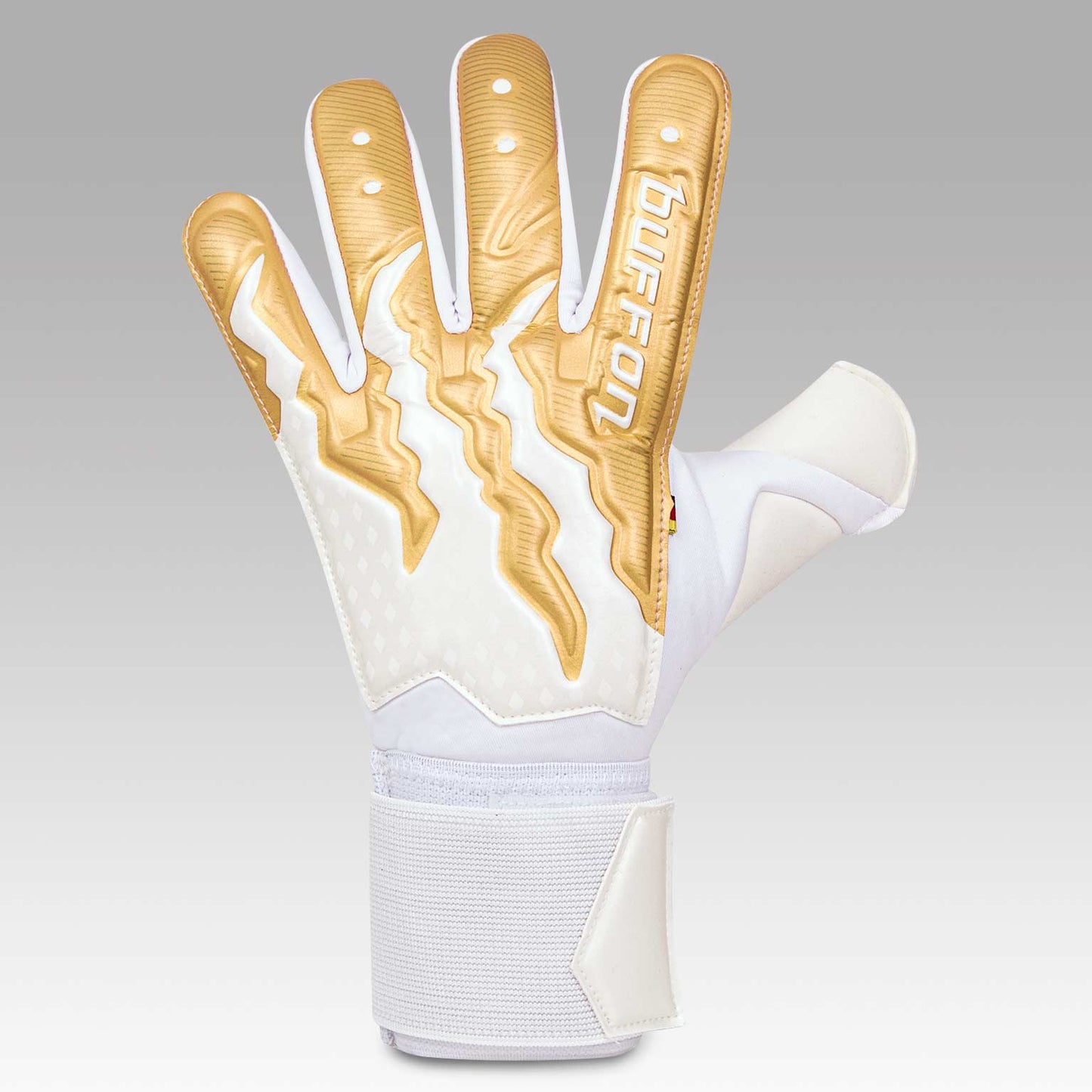 GUANTE BUFFON CERBERO ULTRA BLANCO DORADO SIN FERULAS