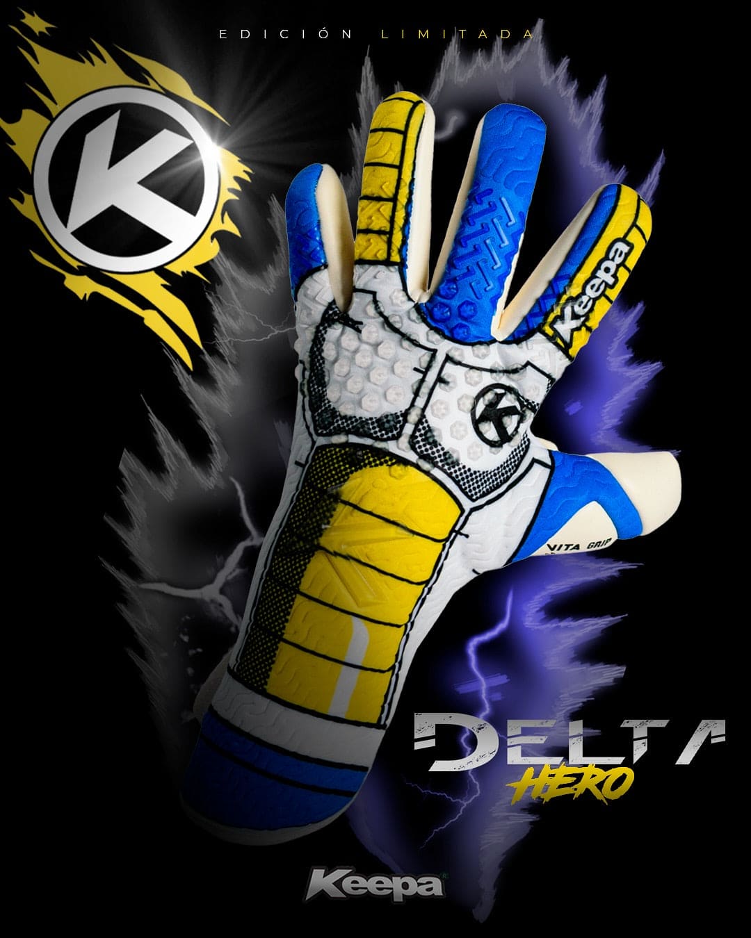 DELTA HERO EDICION LIMITADA AMARILLO/AZUL/BLANCO(SIN FERULAS)