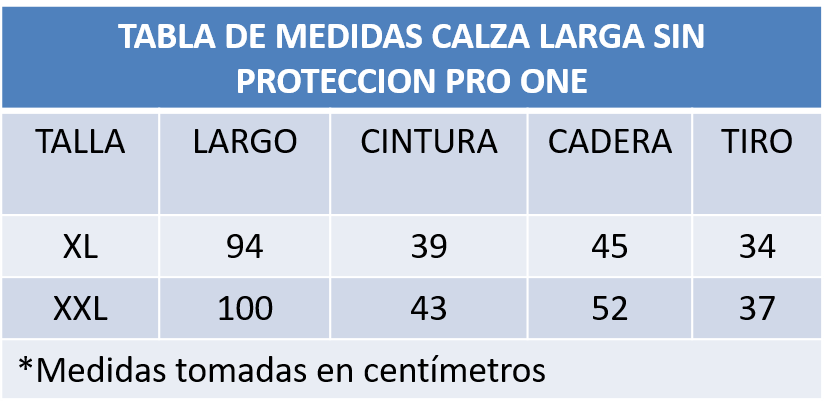 calza larga PRO ONE AZUL REY SIN PROTECCIÓN