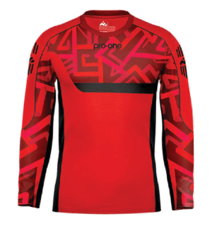 POLERA DE ARQUERO PRO ONE NEW STREAM NEGRO/ROJO