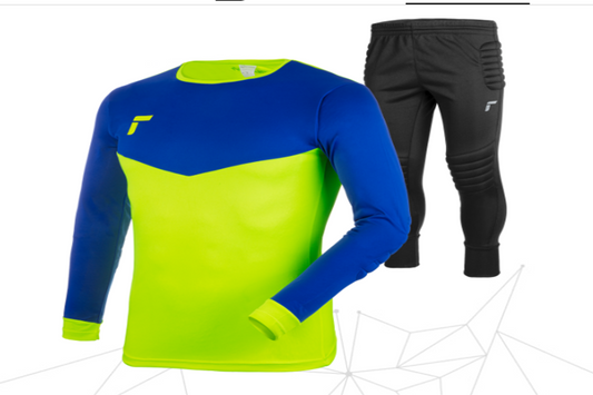 KIT DE ARQUERO REUSCH MATCH JUNIOR AMARILLO FLUOR / AZUL