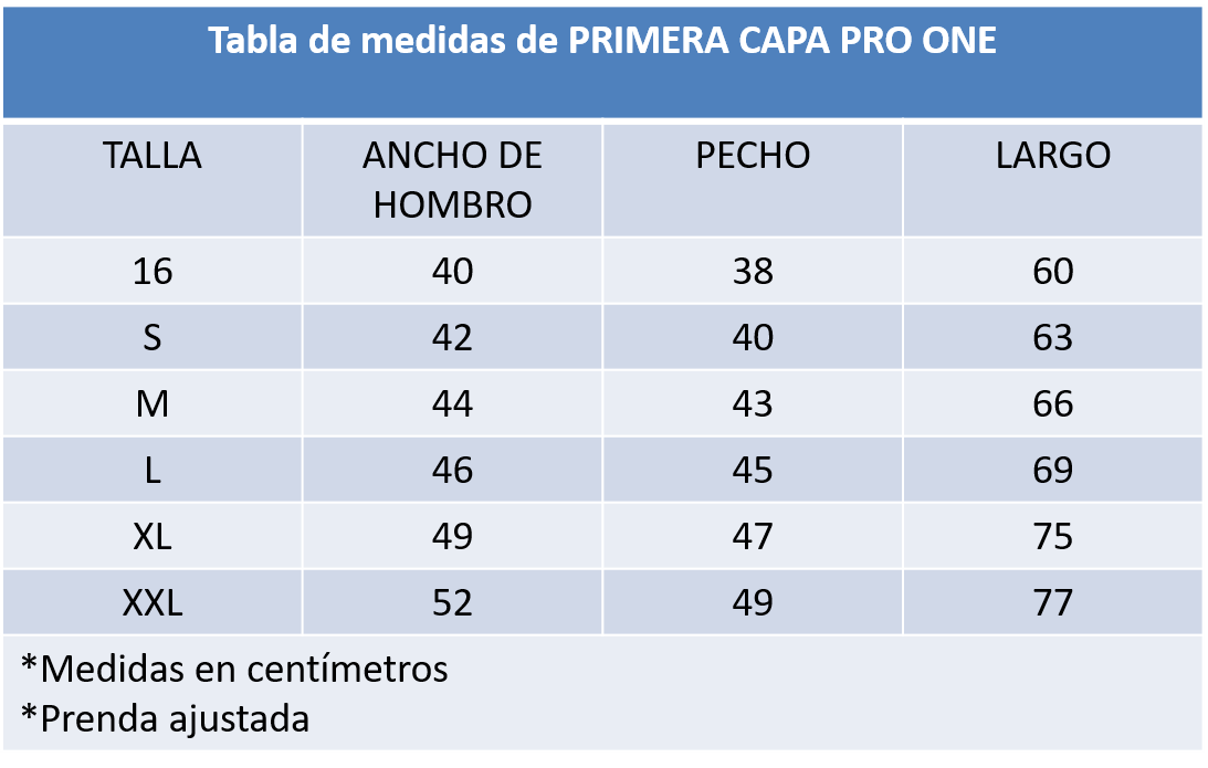 PRIMERA CAPA COMPRESION PRO ONE NEGRO