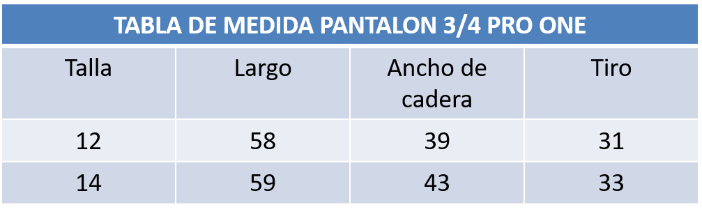 PANTALON 3/4 PRO ONE SHARP NIÑO