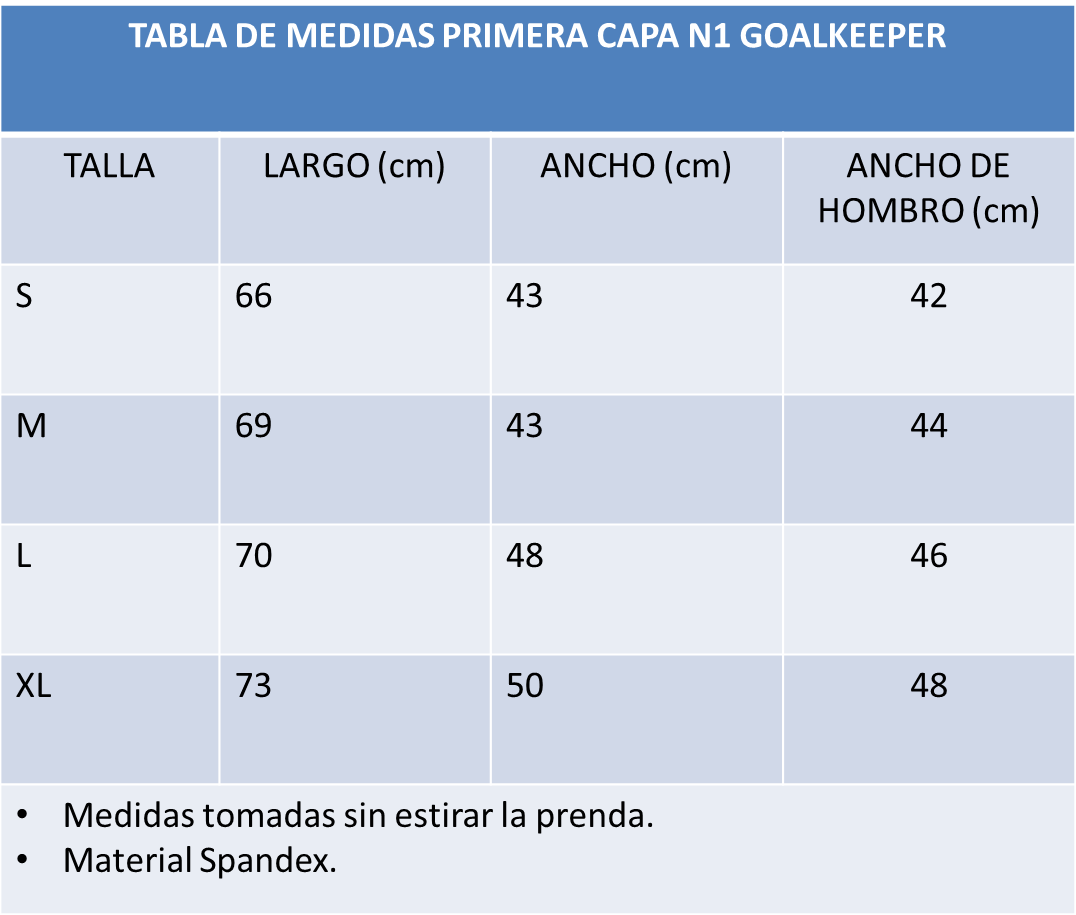 PRIMERA CAPA PROTECK N1 GOALKEEPER ADULTO
