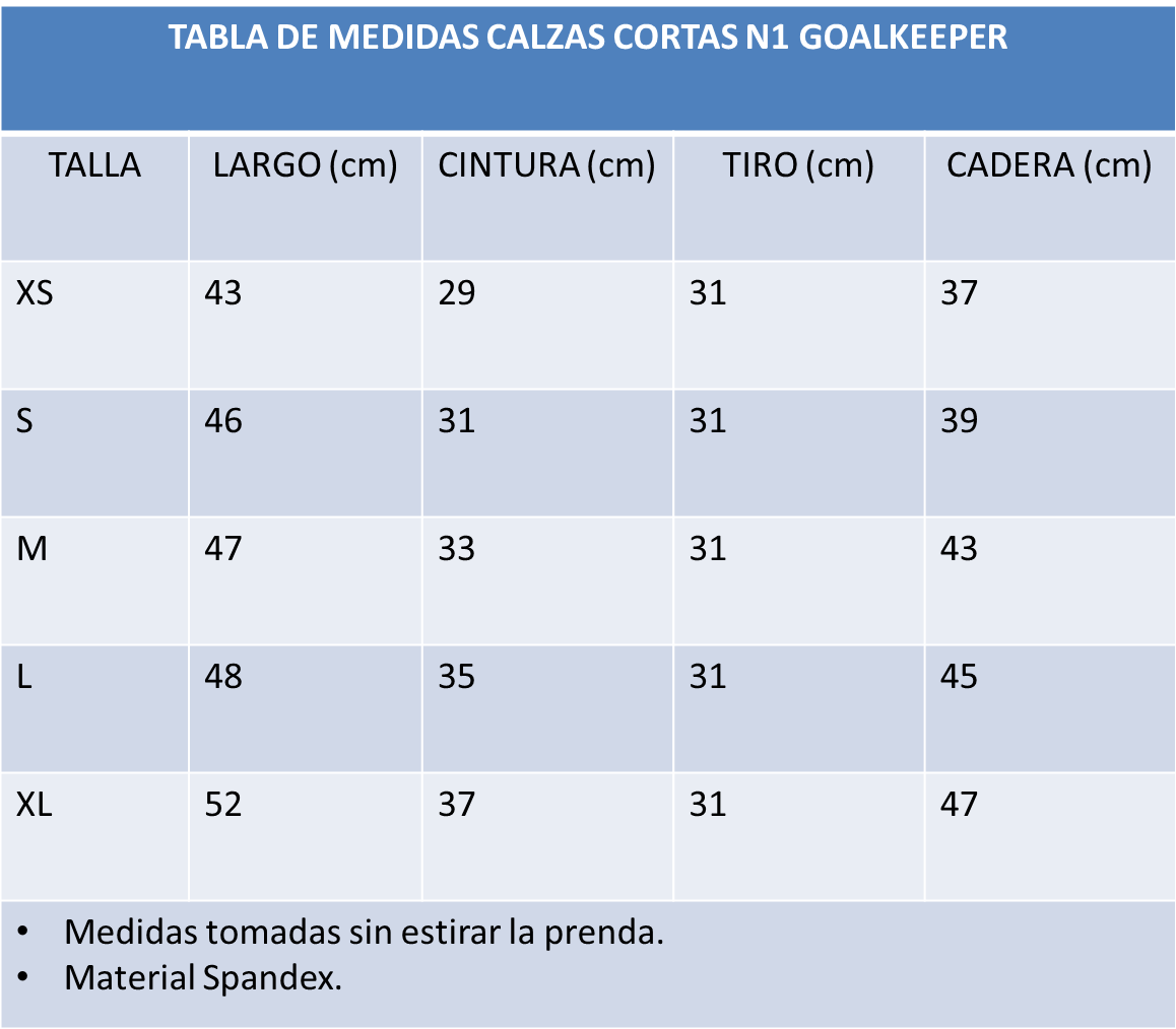 CALZA CORTA N1 GOALKEEPER CON PROTECCION