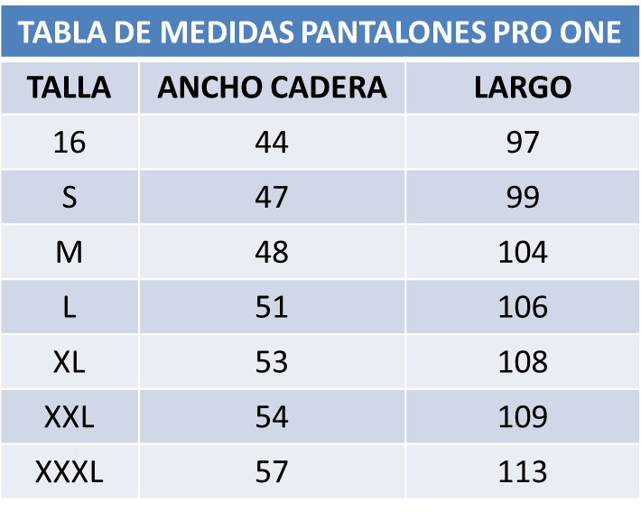PANTALON PRO ONE CONTROL ADULTO