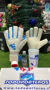 BOX NAVIDEÑO GUANTE PRO ONE BLANCO AZUL CON FERULAS TALLA 11