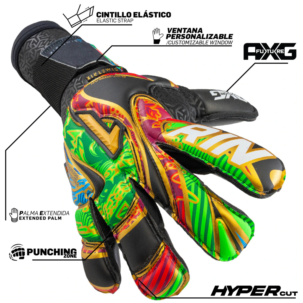 Guantes de Portero Rinat Asimetrik PRO Future MULTICOLOR NEGRO