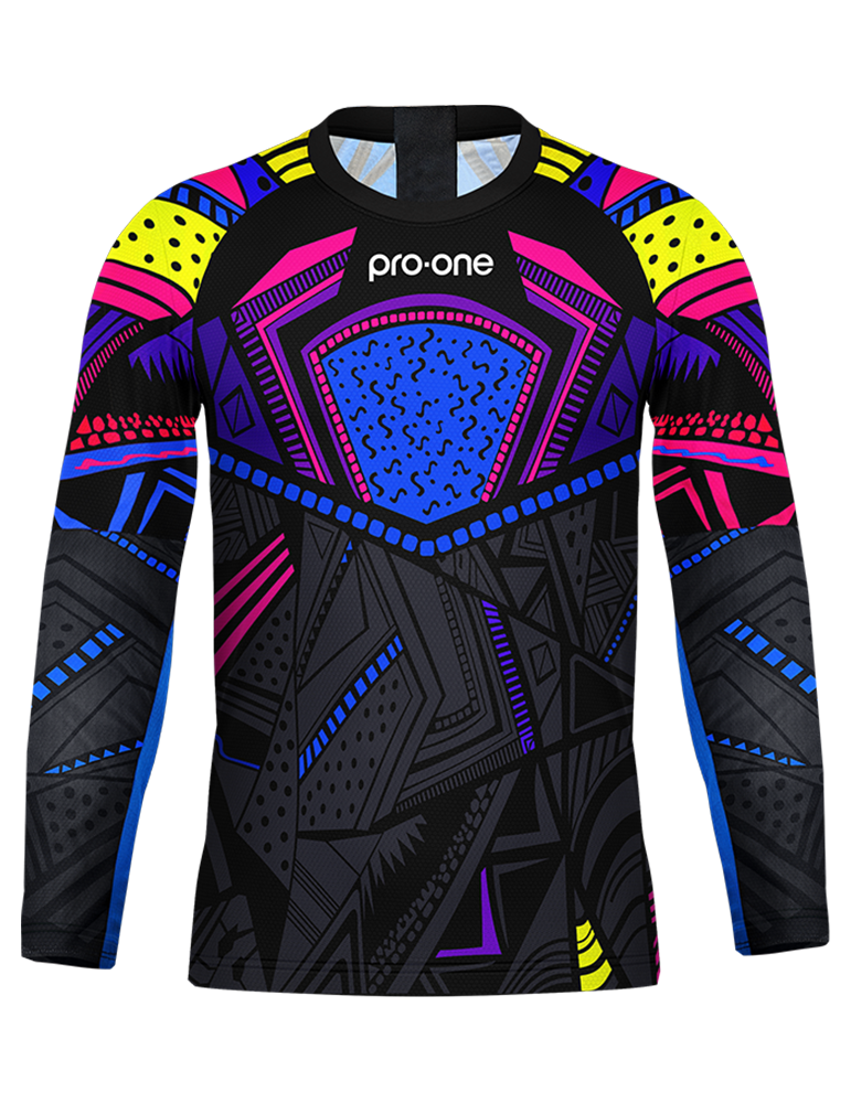 POLERA DE ARQUERO PRO ONE NEW TEMPO RX NEGRO/FUCSIA/AZUL