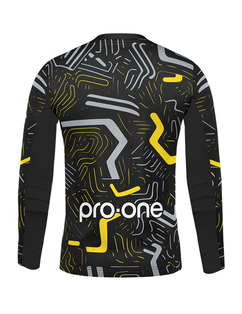 POLERA DE ARQUERO M/LARGA PRO-ONE FOCUS NEGRO /GRIS /AMARILLO
