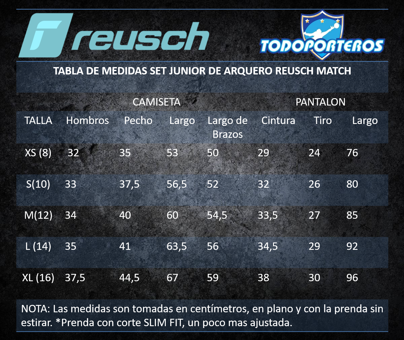 KIT DE ARQUERO REUSCH MATCH JUNIOR NARANJA FLUOR /AZUL