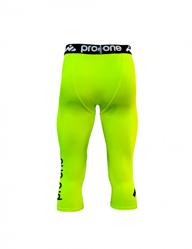 calza 3/4 PRO ONE SPARK AMARILLO NEON SIN PROTECCIÓN