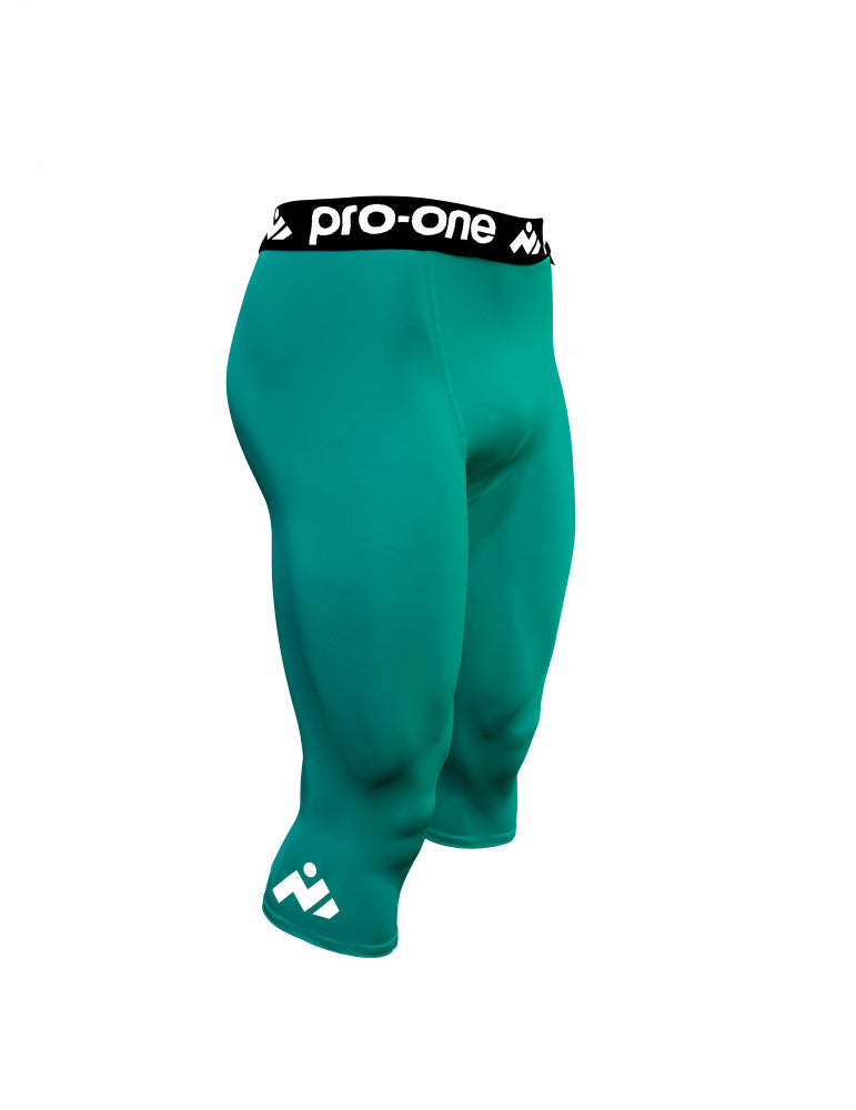 calza 3/4 PRO ONE SPARK VERDE JADE SIN PROTECCIÓN