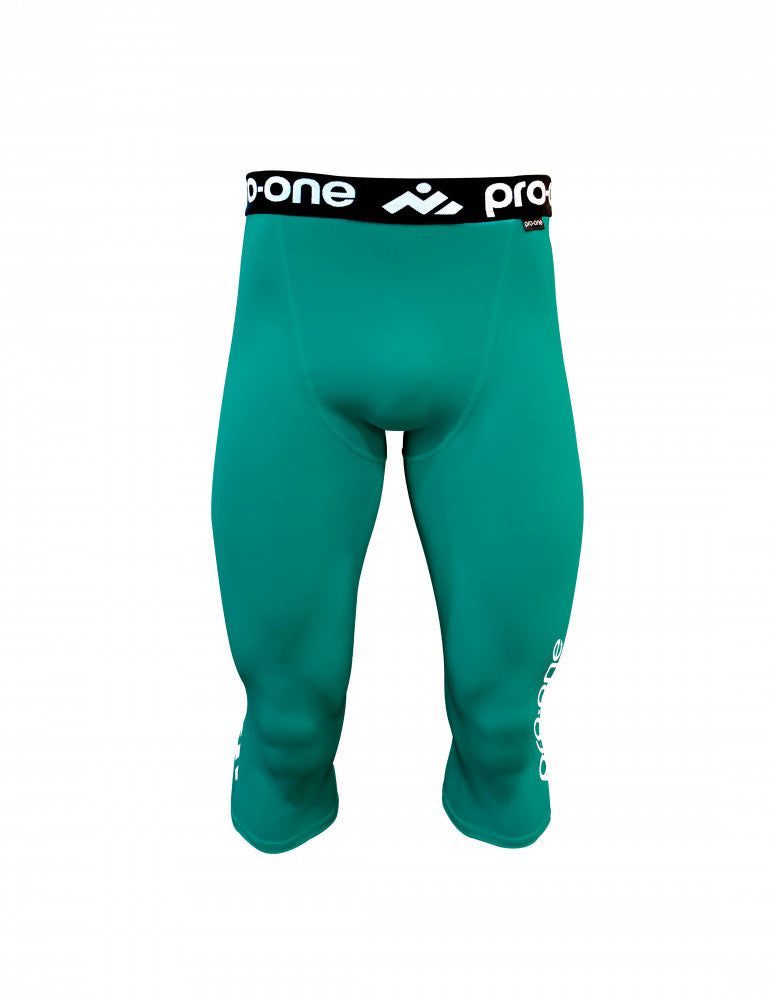 calza 3/4 PRO ONE SPARK VERDE JADE SIN PROTECCIÓN