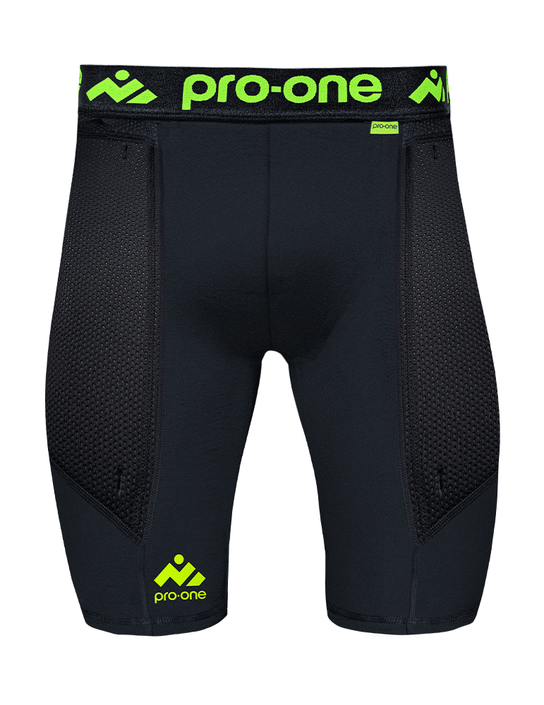 CALZA CORTA PRO-ONE RASKI NEGRO CON PROTECCION