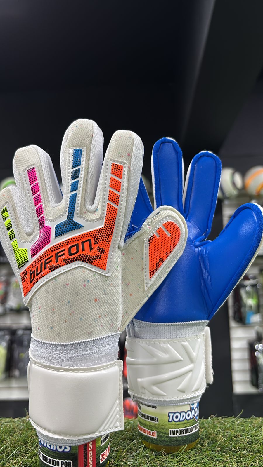 GUANTE BUFFON INTRO INFANTIL TRON BLANCO/ARCOIRIS/AZUL