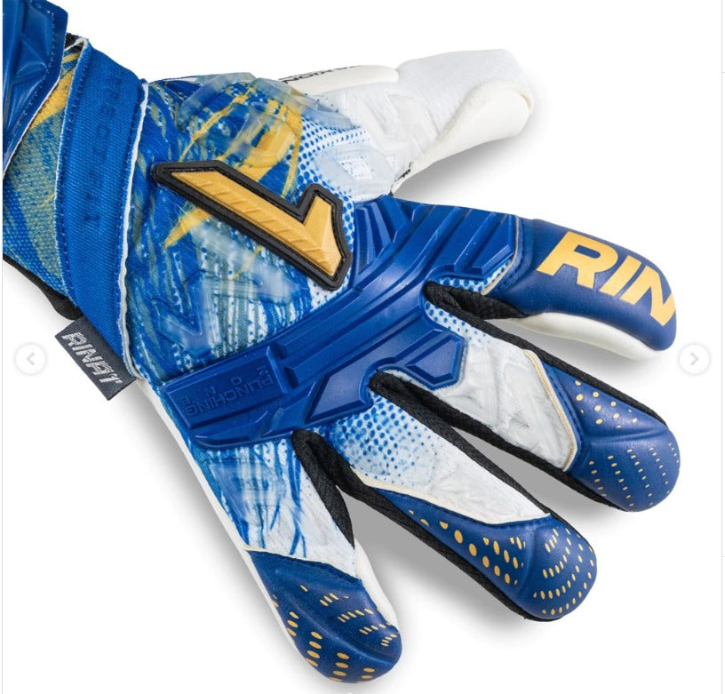 Guantes De Portero Rinat Fiera Tr Pro blanco azul sin ferulas
