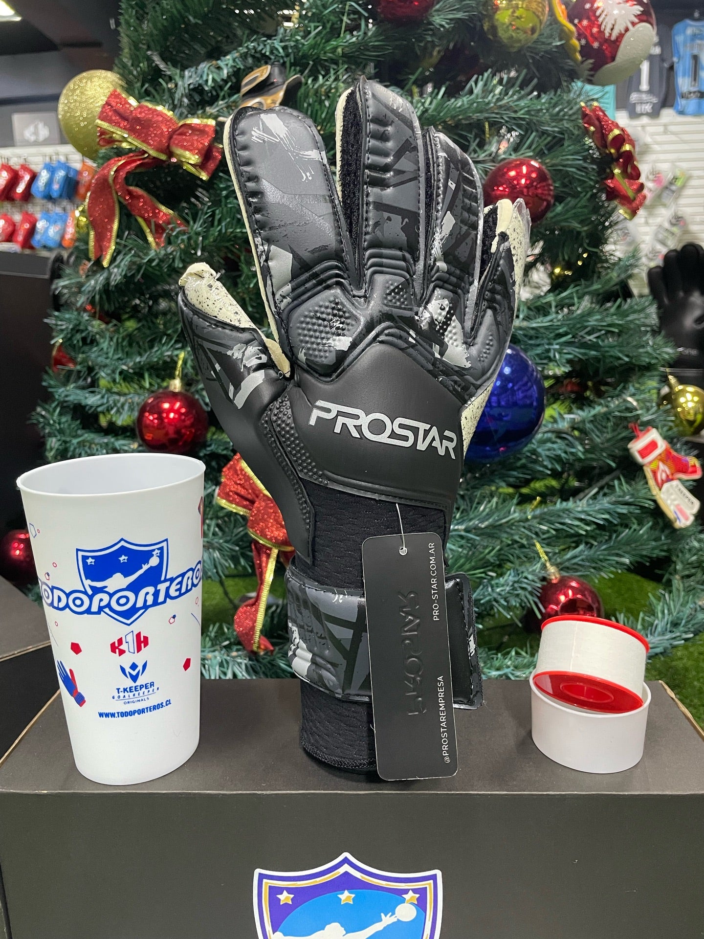 BOX NAVIDEÑO  GUANTE PROSTAR NEGRO TALLA 9