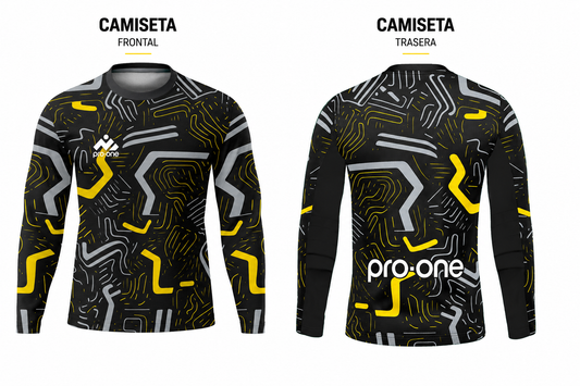 POLERA DE ARQUERO M/LARGA PRO-ONE FOCUS NEGRO /GRIS /AMARILLO