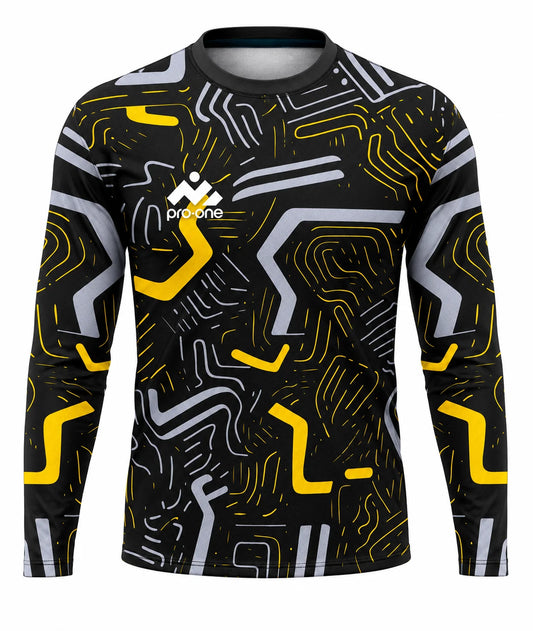 POLERA DE ARQUERO M/LARGA PRO-ONE FOCUS NEGRO /GRIS /AMARILLO