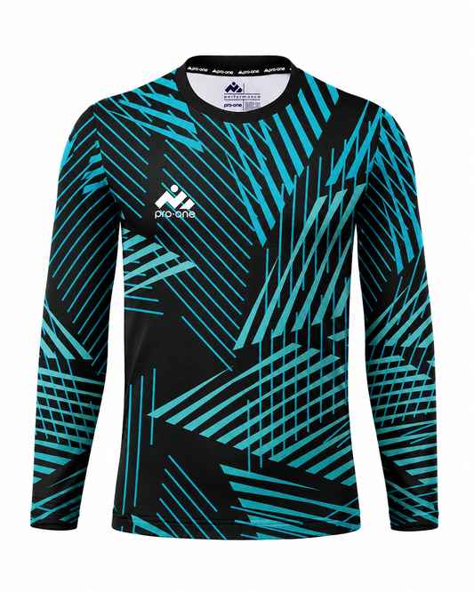 POLERA DE ARQUERO M/LARGA PRO-ONE ENERGY NEGRO/VERDE PETROLEO