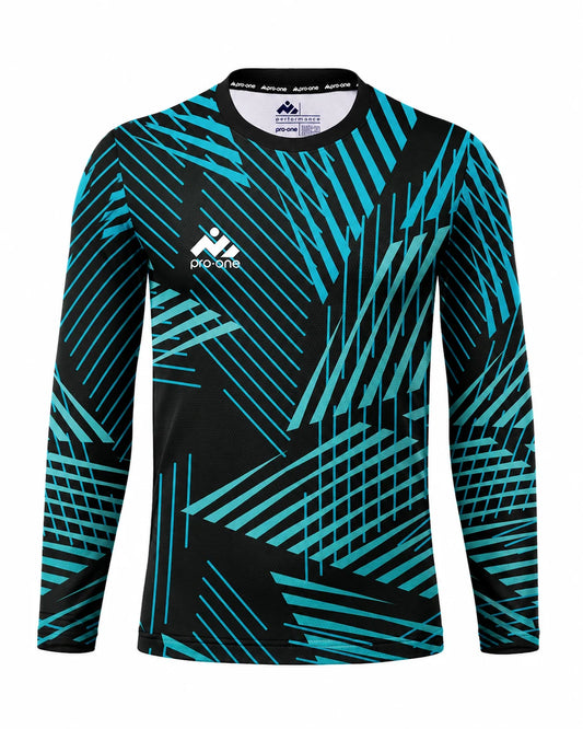 POLERA DE ARQUERO M/LARGA PRO-ONE ENERGY NEGRO/VERDE PETROLEO