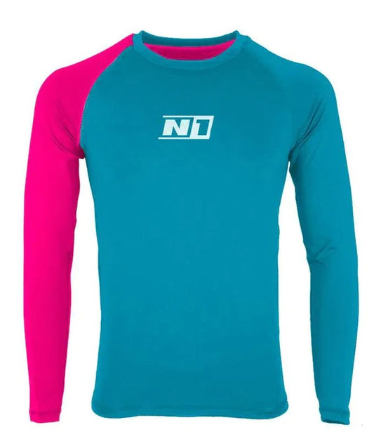 POLERA N1 GOALKEEPER ADULTO CELESTE / ROSA