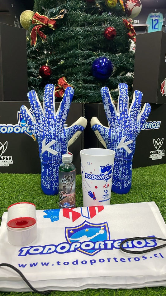 BOX NAVIDEÑO  GUANTE KEEPA PROMETEO AZUL TALLA 9