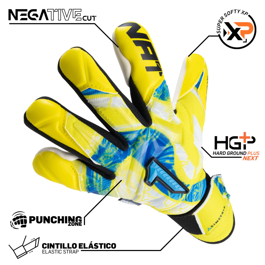 Guantes de Portero Rinat Asimetrik Aero PRIME ADU amarillo/azul/blanco