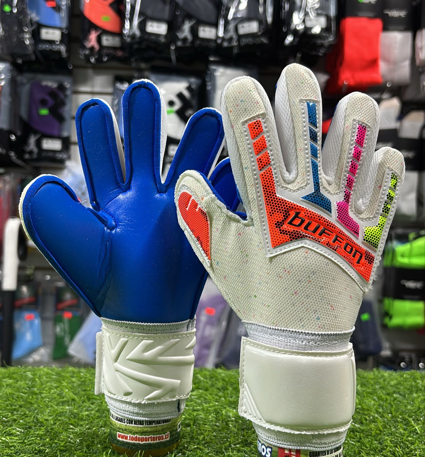 GUANTE BUFFON INTRO INFANTIL TRON BLANCO/ARCOIRIS/AZUL