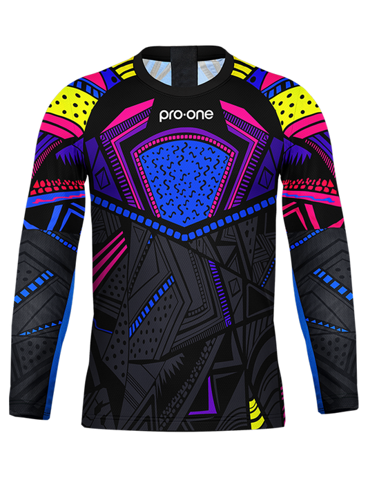POLERA DE ARQUERO PRO ONE NEW TEMPO RX NEGRO/FUCSIA/AZUL