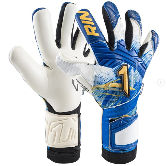 Guantes De Portero Rinat Fiera Tr Pro blanco azul sin ferulas