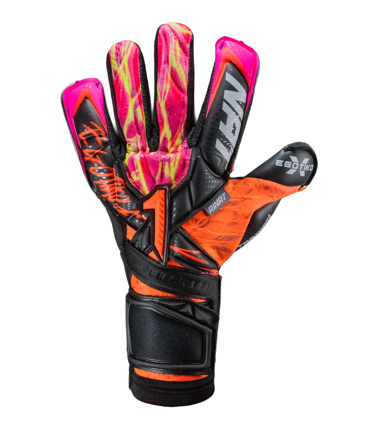 Guantes de Portero Rinat Egotiko X TR Pro Naranja/Magenta sin ferulas