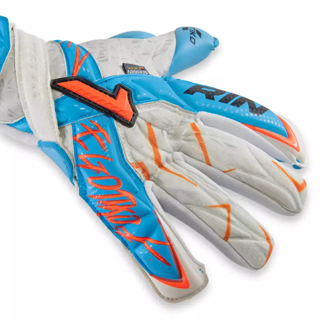Guantes de Portero Rinat Egotiko x tr pro sin ferulas blanco azul