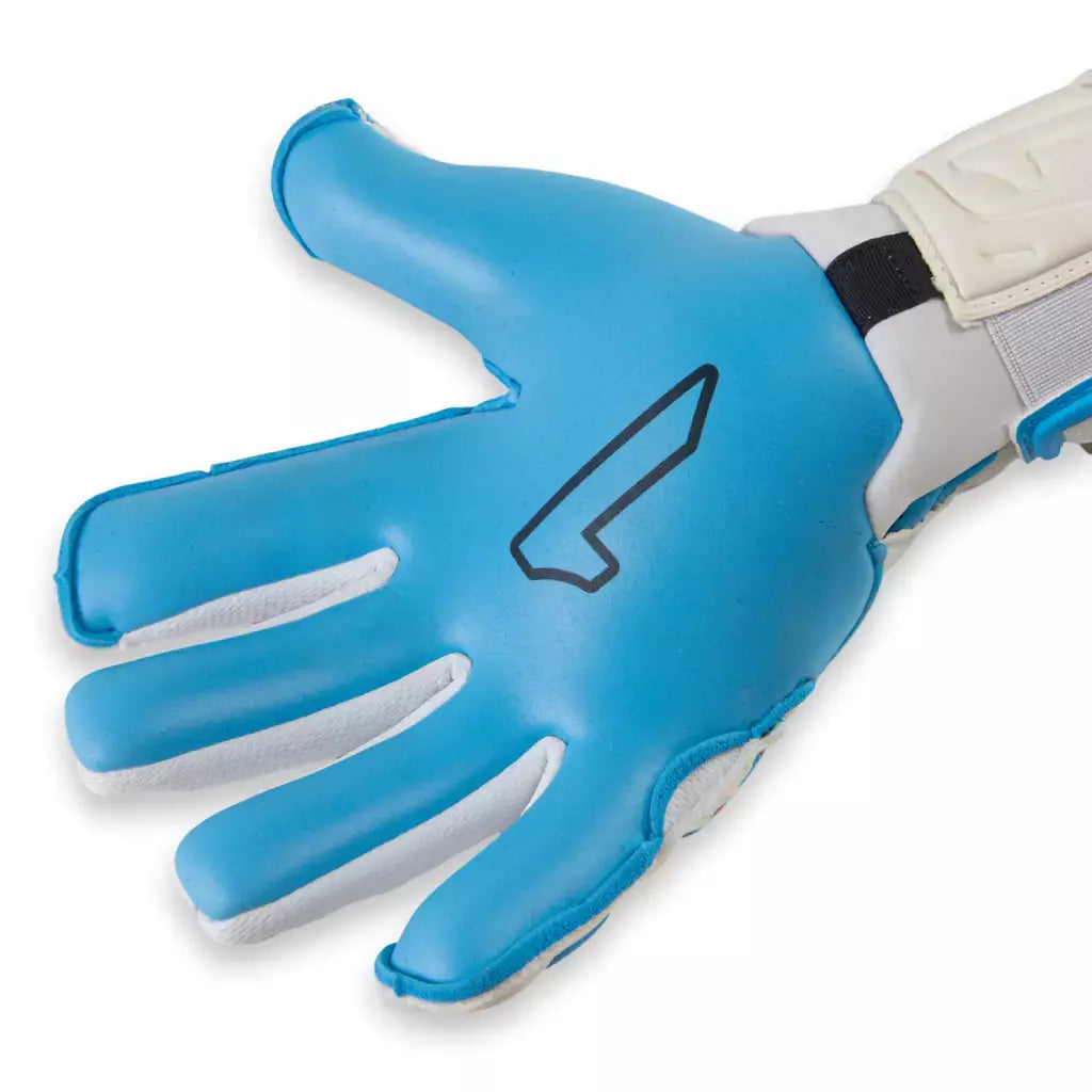 Guantes de Portero Rinat Egotiko x tr pro sin ferulas blanco azul