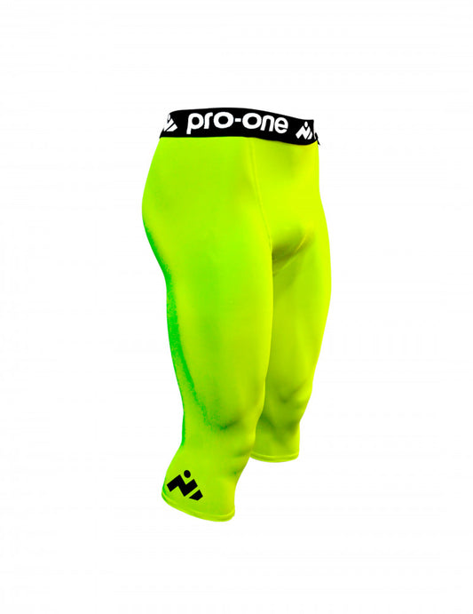 calza 3/4 PRO ONE SPARK AMARILLO NEON SIN PROTECCIÓN