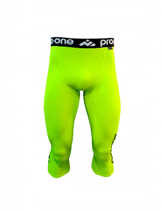 calza 3/4 PRO ONE SPARK AMARILLO NEON SIN PROTECCIÓN